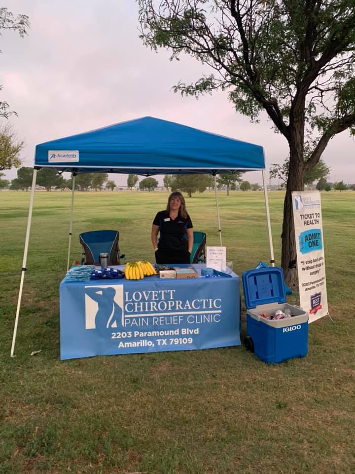 Lovett Chiropractic booth at local race